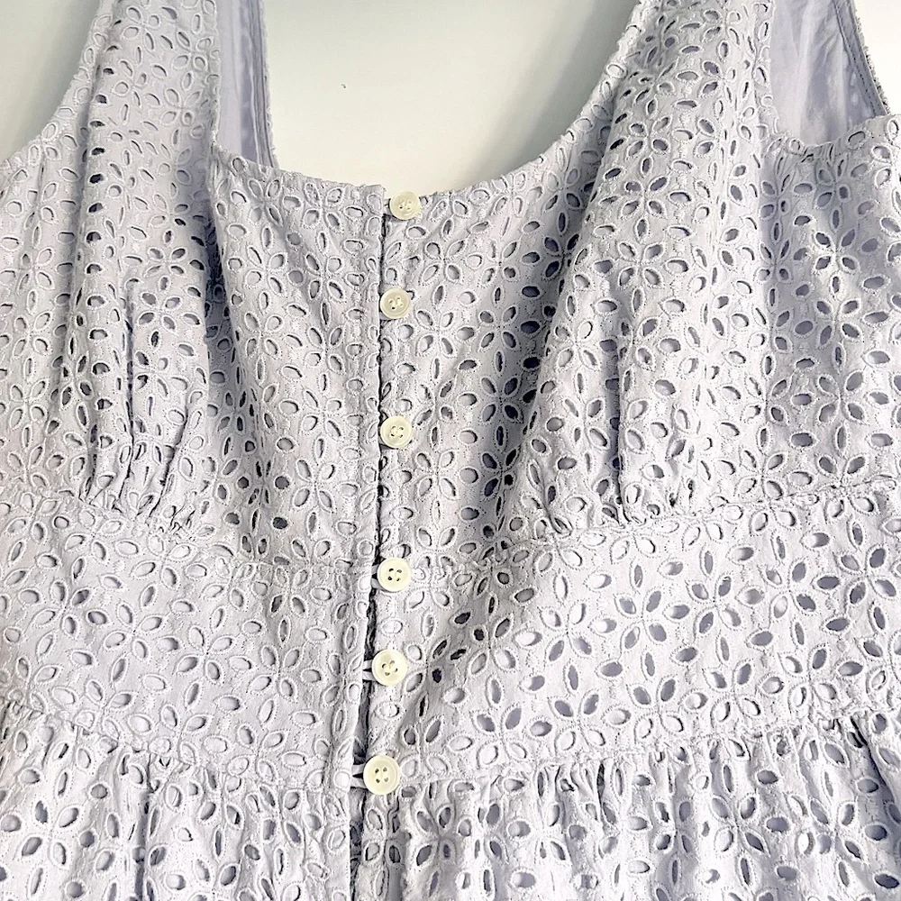 J. Crew Button-front eyelet dress in Peri Shadow Size 6